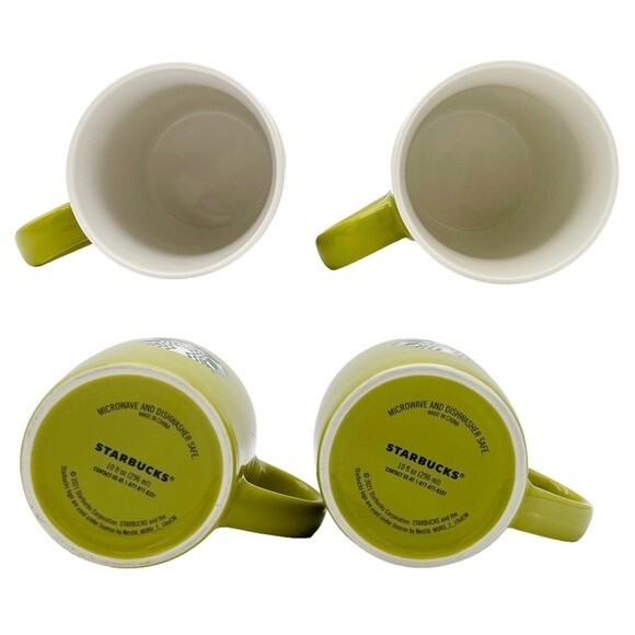 Starbucks 2021 Avocado Lime Green Siren Mermaid Collector Coffee Mug 10 Oz Set/2 - Picture 10 of 11